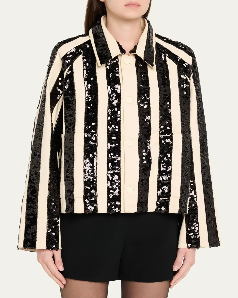 BODE Grandstand Sequined Stripe Cropped Jacket | Thumbnail 4 BODE Grandstand Sequined Stripe Cropped Jacket | Thumbnail 4