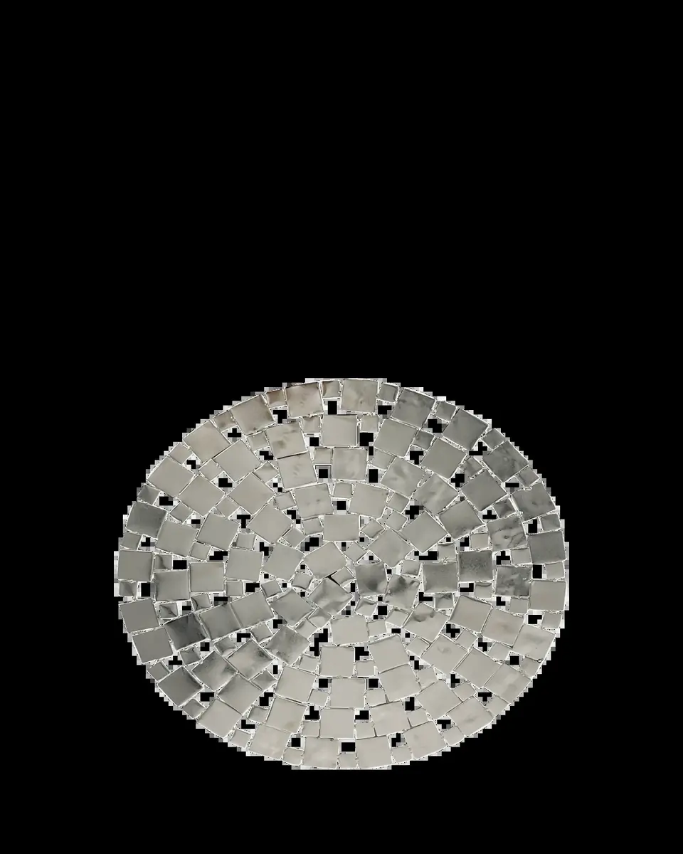 Nomi K Modern Squares Silvertone Metal Placemat, 15" Round | Thumbnail 2