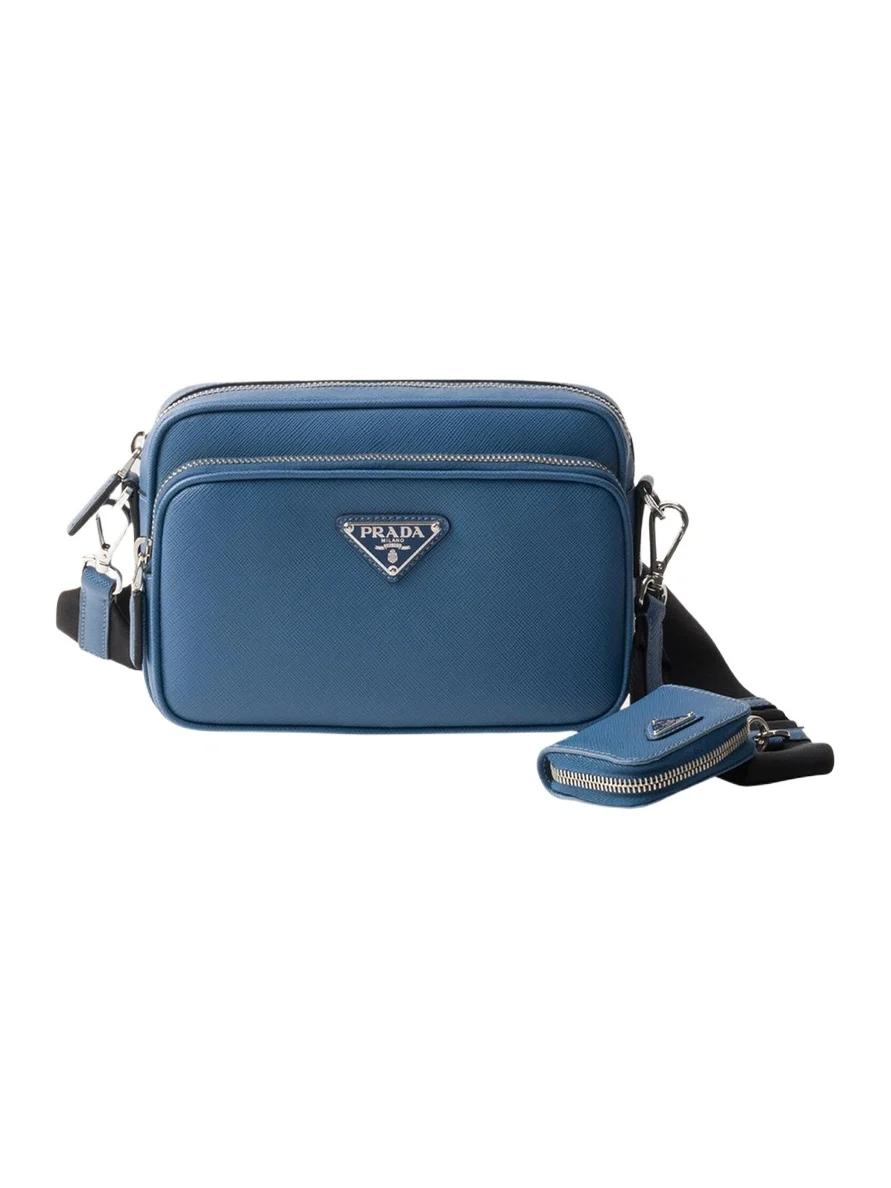 Men's Saffiano Leather Crossbody Bag with Pouch Men's Saffiano Leather Crossbody Bag with Pouch