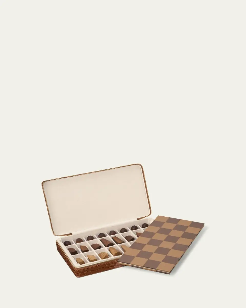 AERIN Enzo Leather Travel Chess Set | Thumbnail 2 AERIN Enzo Leather Travel Chess Set | Thumbnail 2
