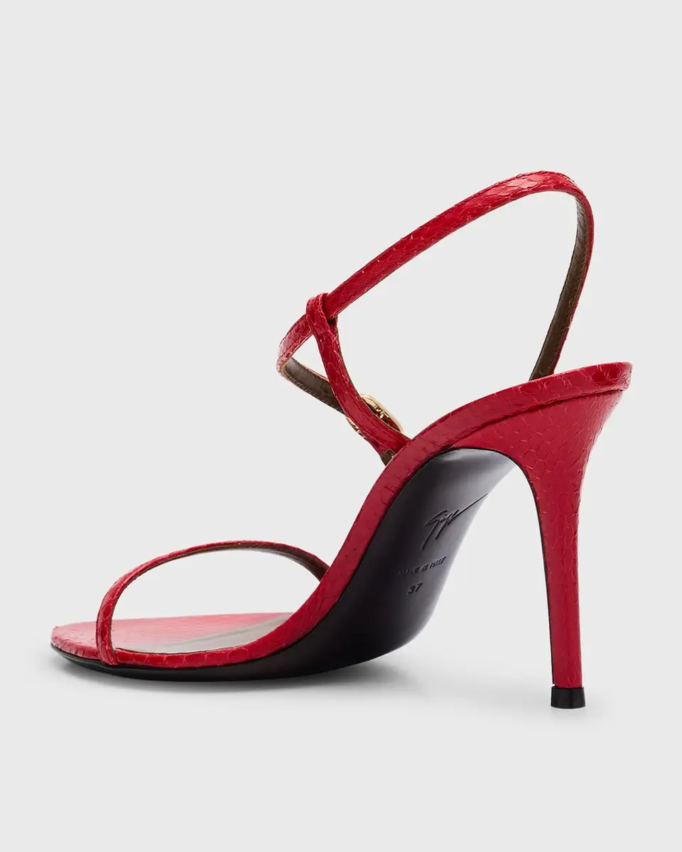 Giuseppe Zanotti Snakeskin Ankle Strap Stiletto Sandals | Thumbnail 4