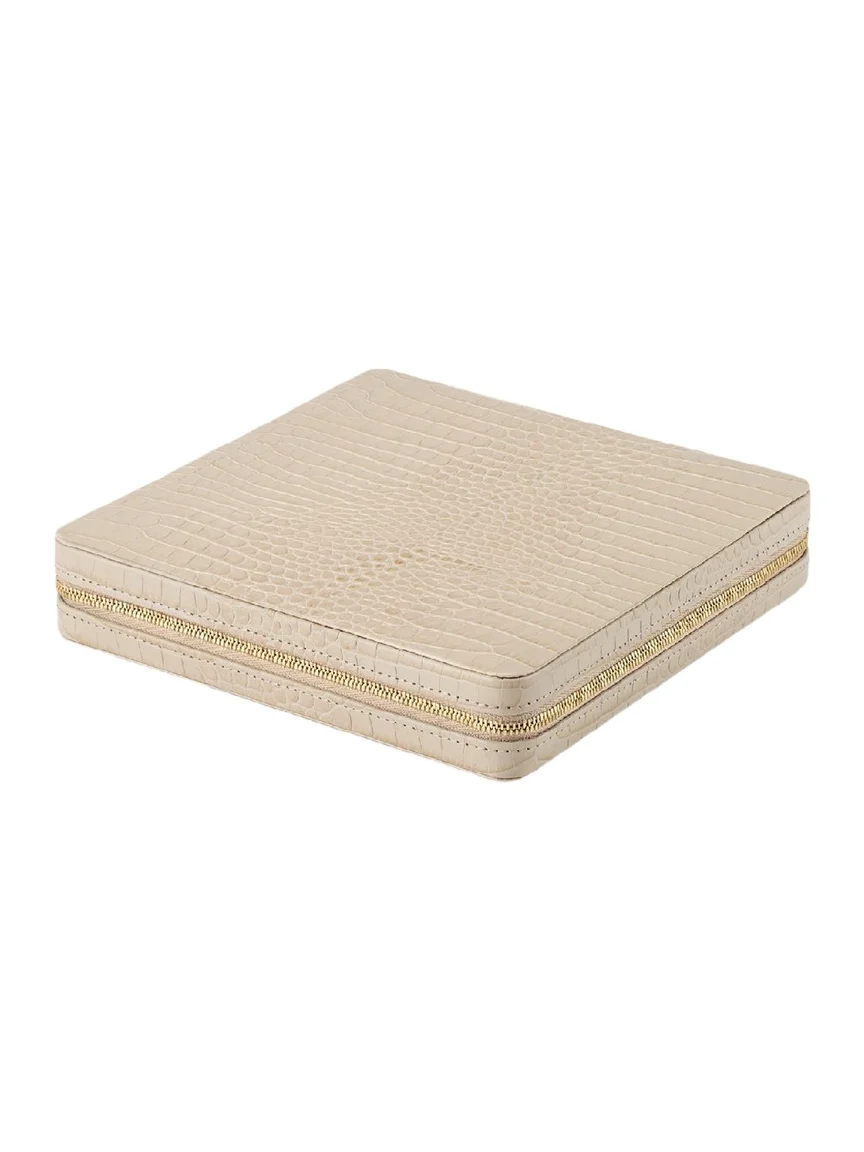 AERIN Enzo Leather Travel Tic-Tac-Toe Set
