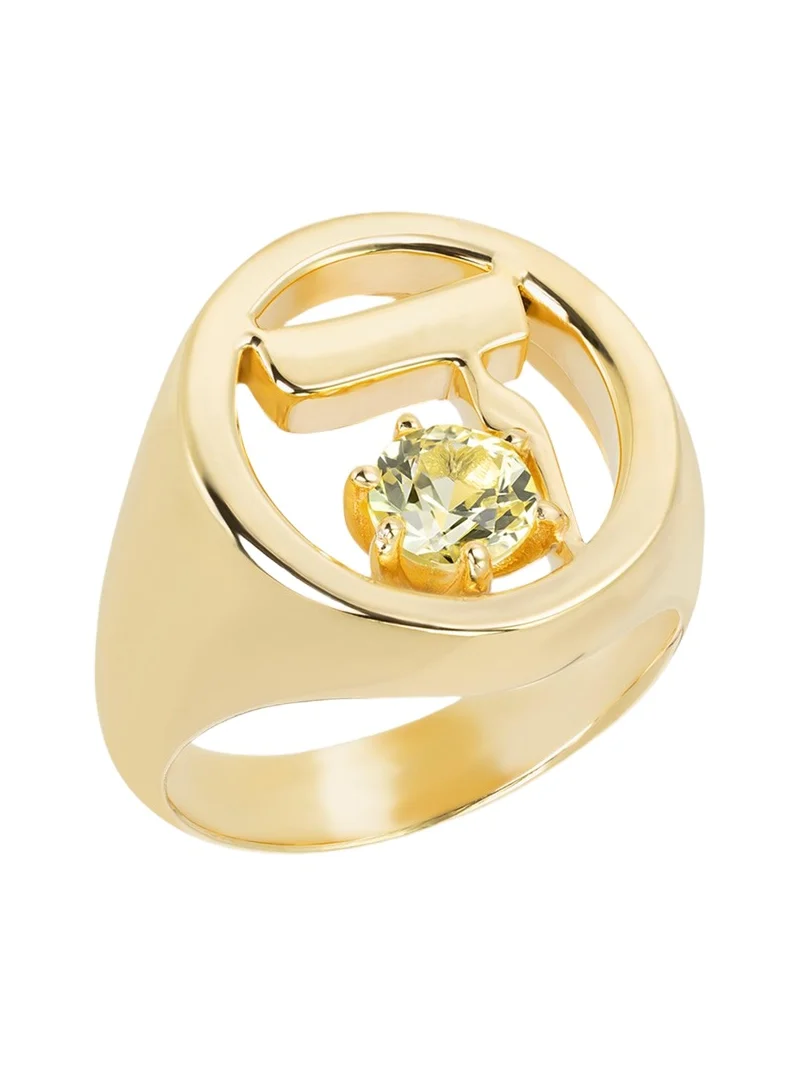 18k Gold Hebrew DALET Initial Signet Ring 18k Gold Hebrew DALET Initial Signet Ring