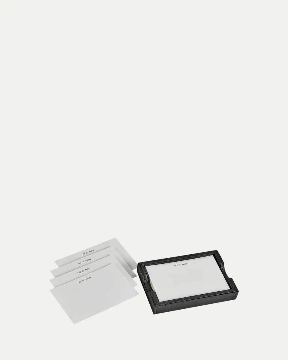 Graphic Image Leather Memo Tray with 100 "Do It Now" Note Cards | Thumbnail 2 Graphic Image Leather Memo Tray with 100 "Do It Now" Note Cards | Thumbnail 2