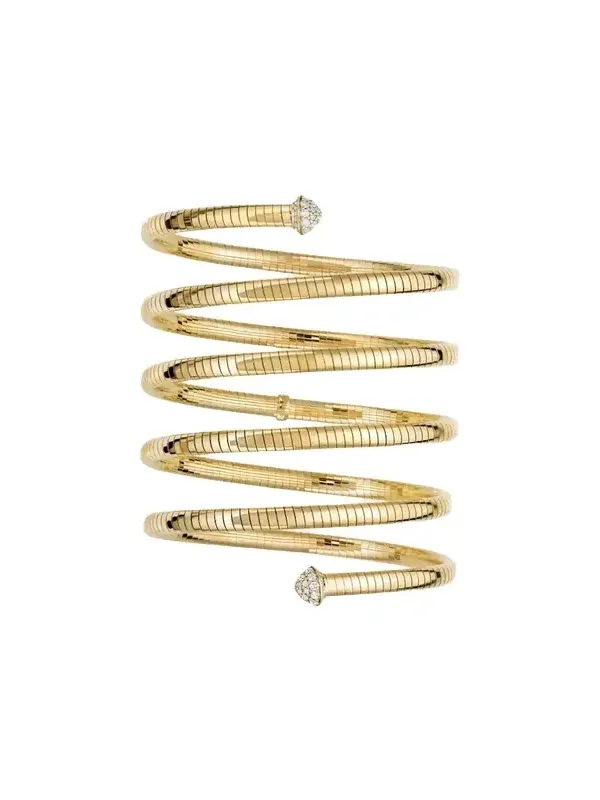 18K Yellow Gold Diamond 5 Wrap Bracelet