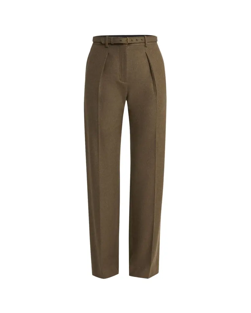 Loro Piana Edward Pintuck Belted Wool Cashmere Trousers | Image 1 Loro Piana Edward Pintuck Belted Wool Cashmere Trousers | Image 1