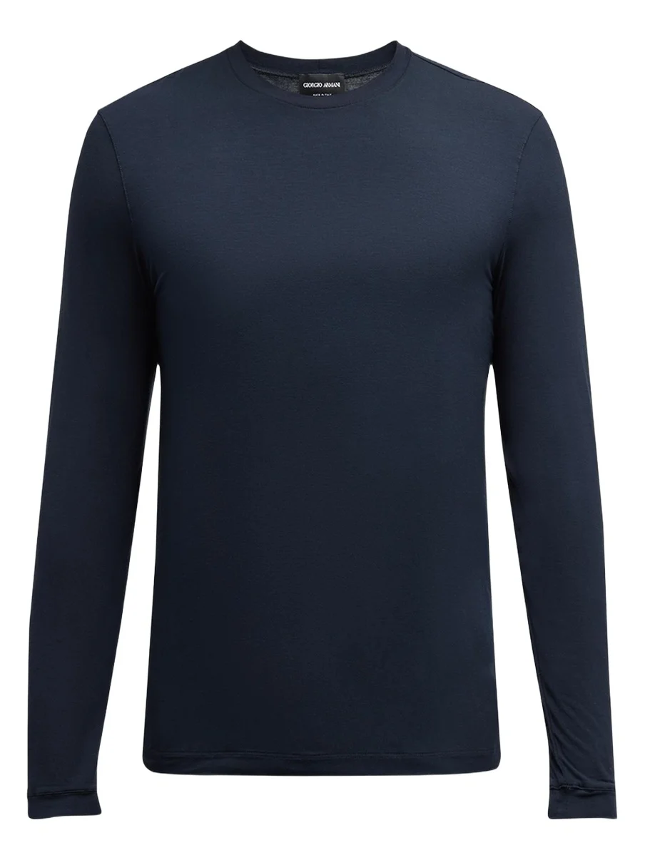 Men's Cotton Long-Sleeve Crewneck T-Shirt