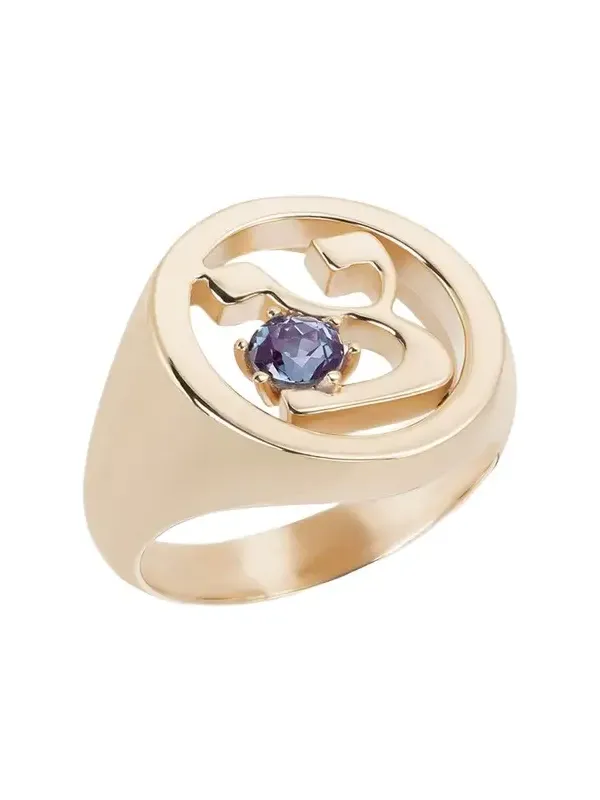 18K Gold Hebrew ZADI Initial Signet Ring 18K Gold Hebrew ZADI Initial Signet Ring