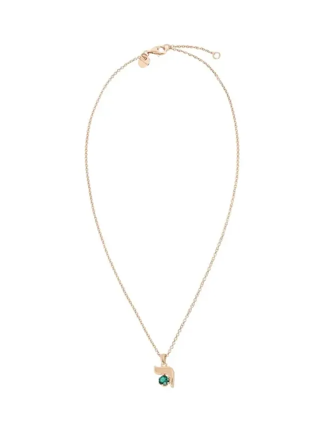 18K Gold Hebrew RESH Initial Necklace
