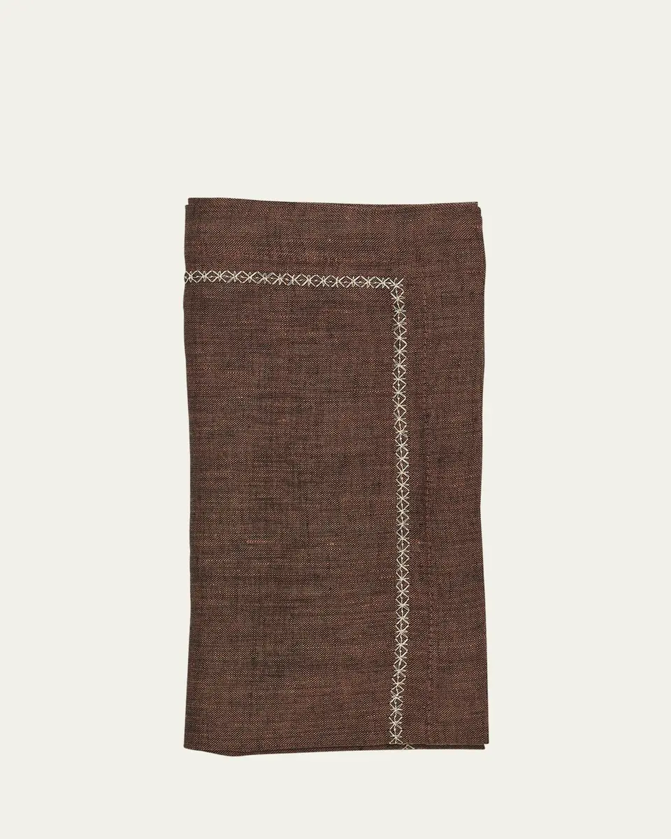 Kim Seybert Brown Square Linen Napkin | Thumbnail 2