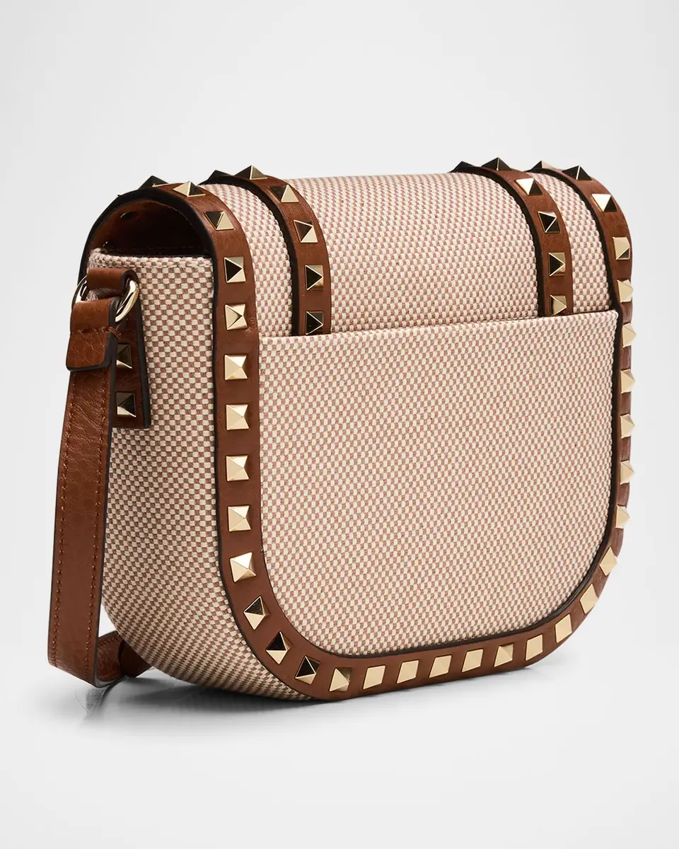 Valentino Garavani Rockstud Small Canvas Saddle Crossbody Bag | Thumbnail 2
