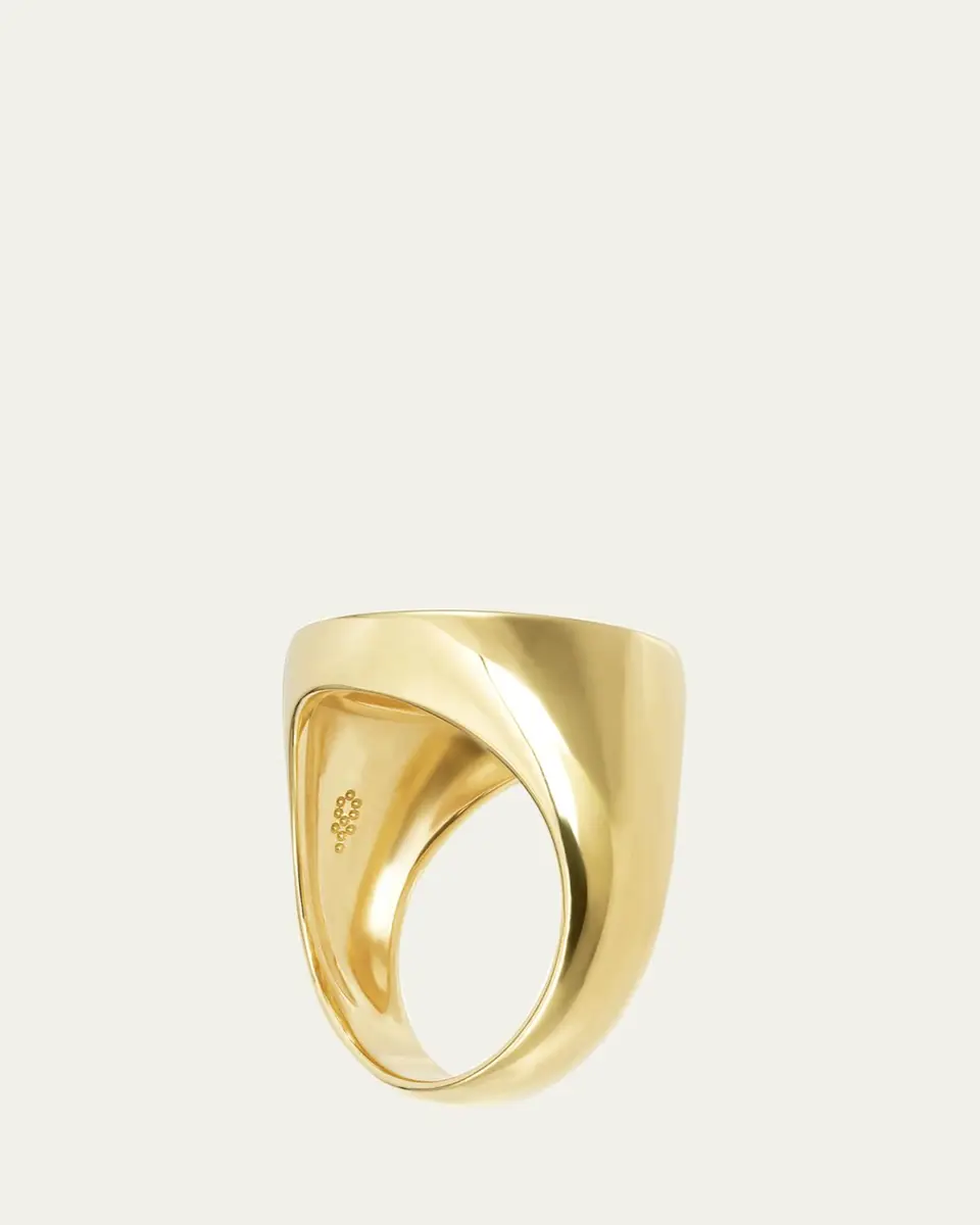 Procaccia Jewelry 18K Gold Hebrew MEM Initial Signet Ring | Thumbnail 3