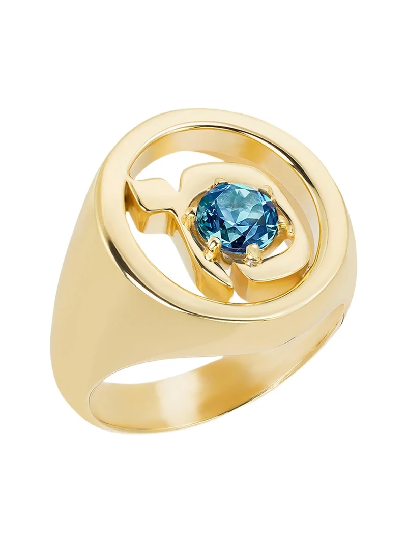 18K Gold Hebrew MEM Initial Signet Ring 18K Gold Hebrew MEM Initial Signet Ring