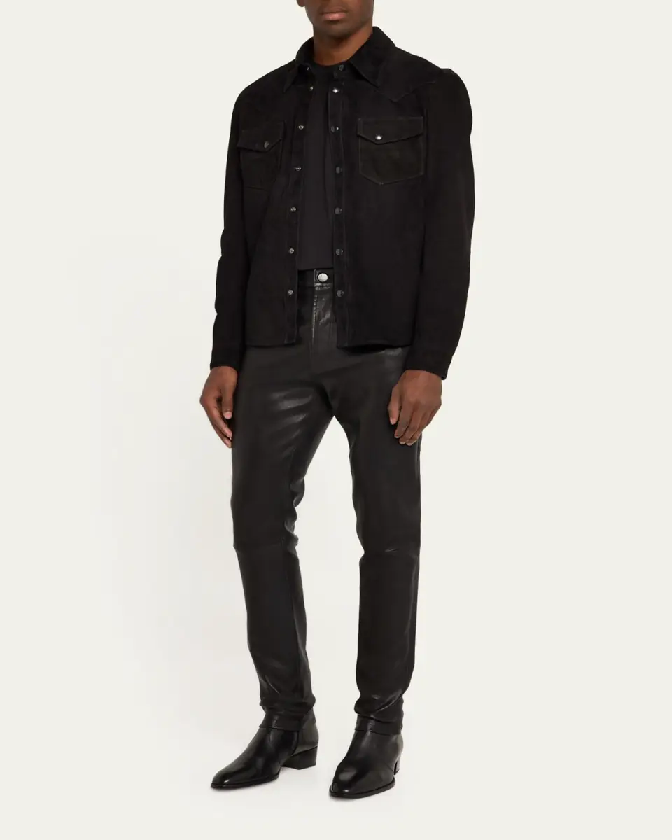SAVAS Men's Lowry Leather Overshirt | Thumbnail 2