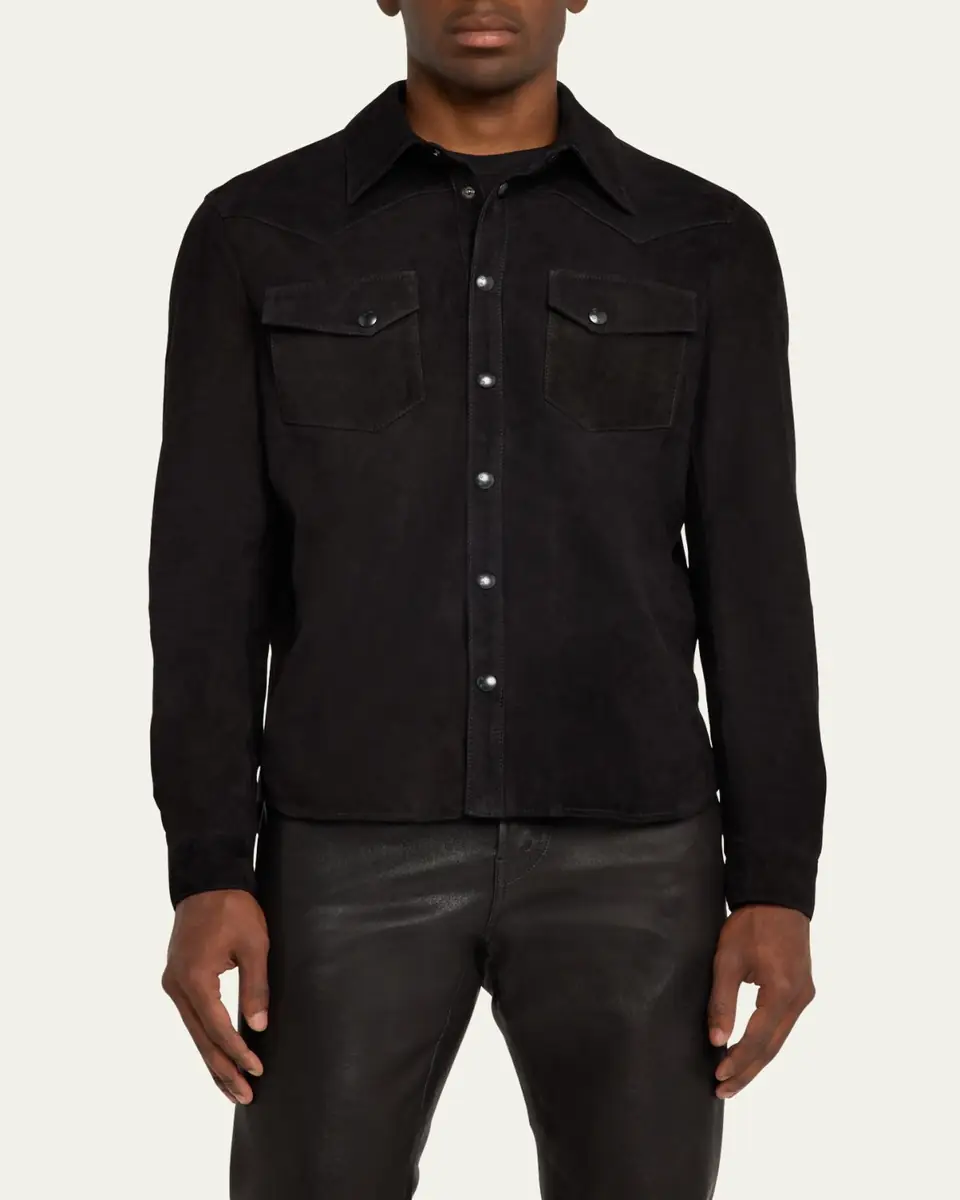 SAVAS Men's Lowry Leather Overshirt | Thumbnail 4