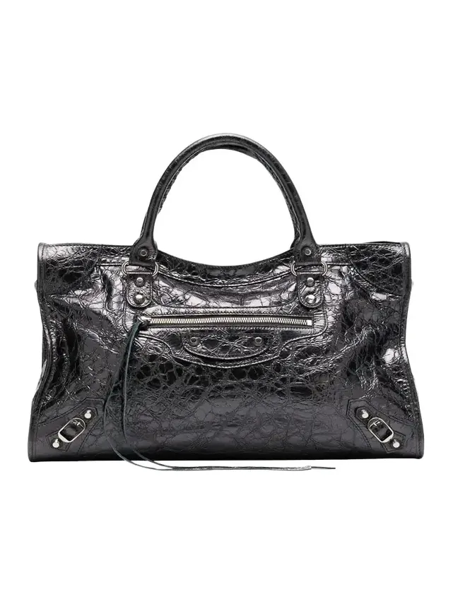 Le City Medium Metallic Leather Top-Handle Bag Le City Medium Metallic Leather Top-Handle Bag