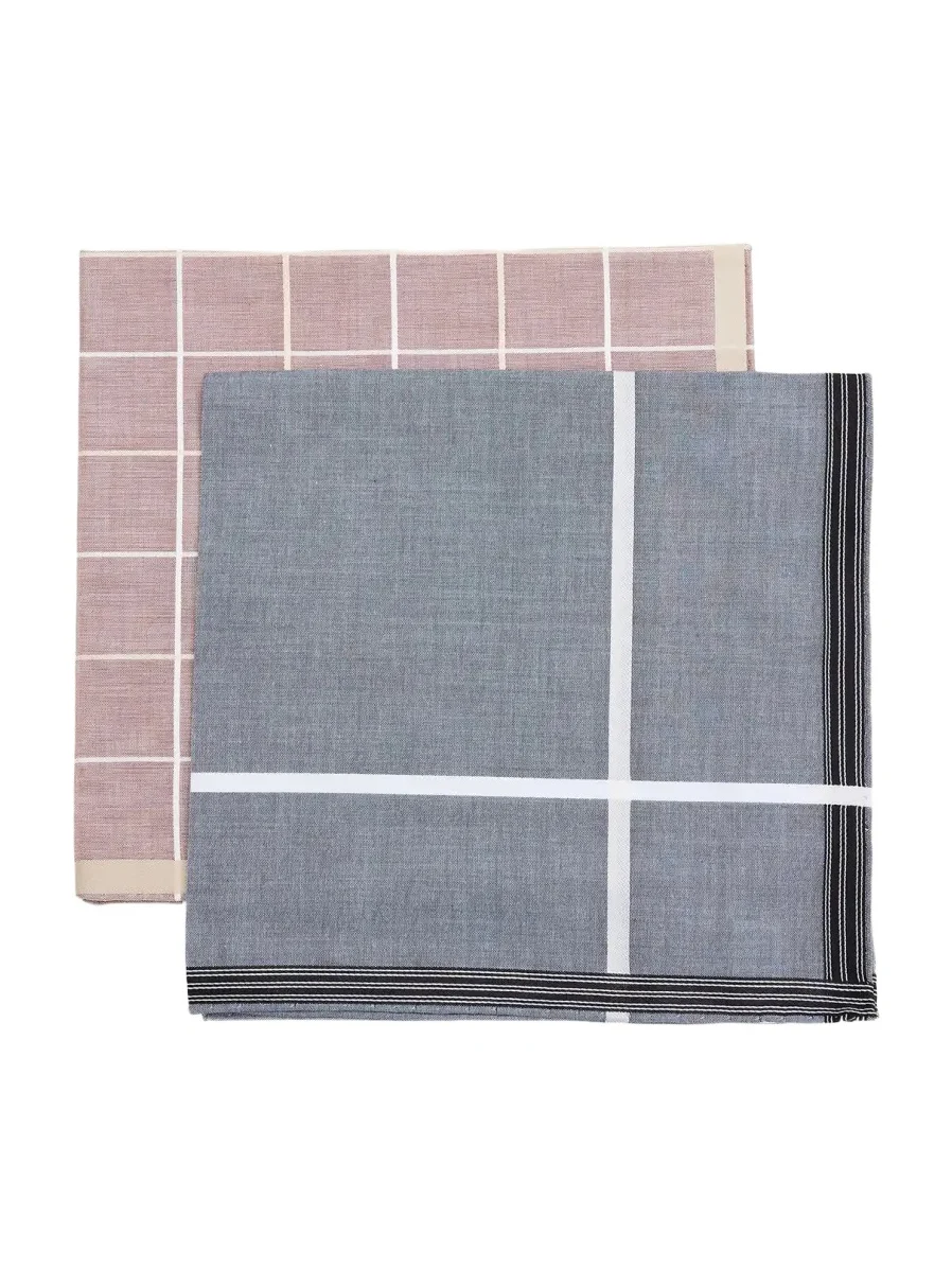 Simonnot Godard Men's 2-Pack Egyptian Cotton Handkerchiefs