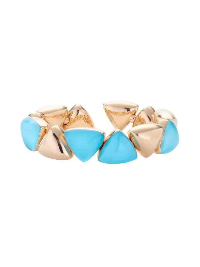 Freccia 18K Rose Gold Bracelet with Turquoise and Rock Crystal