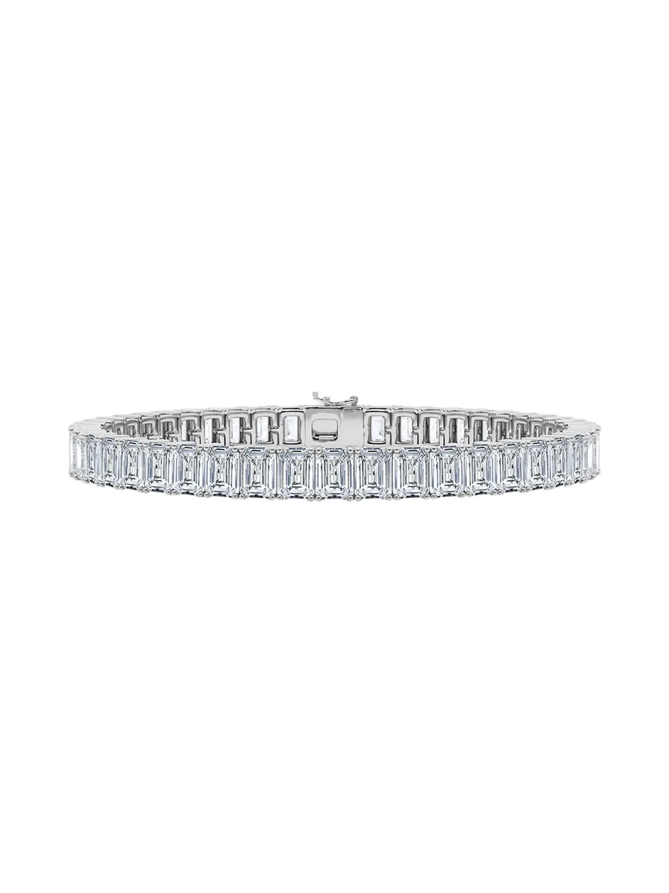 18K Vertical Emerald Lab Grown Diamond Tennis Bracelet 18K Vertical Emerald Lab Grown Diamond Tennis Bracelet