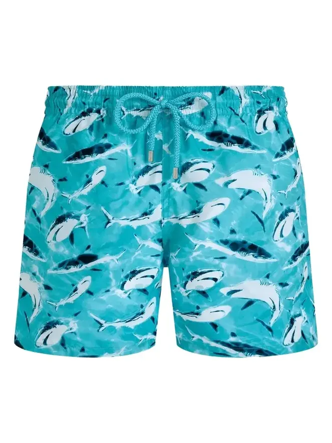 Men's Requins Shark-Print Swim Shorts Men's Requins Shark-Print Swim Shorts