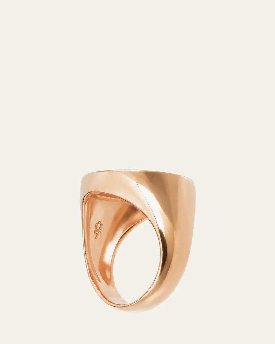 Procaccia Jewelry 18K Gold Hebrew NUN Initial Signet Ring | Thumbnail 3
