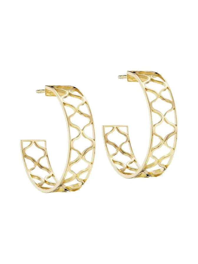 Giulia 18K Yellow Gold Hoop Earrings, 25mm Giulia 18K Yellow Gold Hoop Earrings, 25mm
