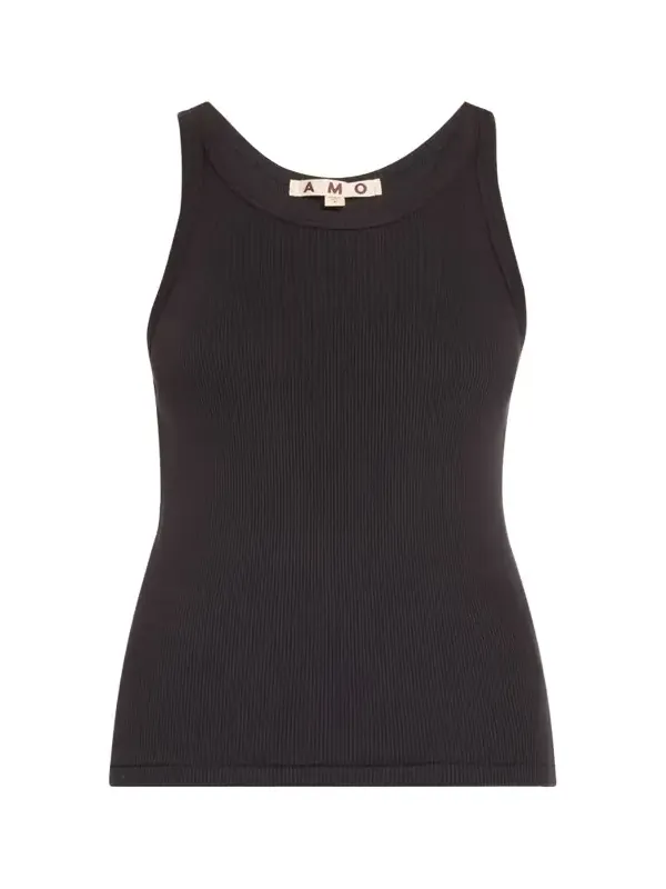 Long Ribbed Cotton Tank Top