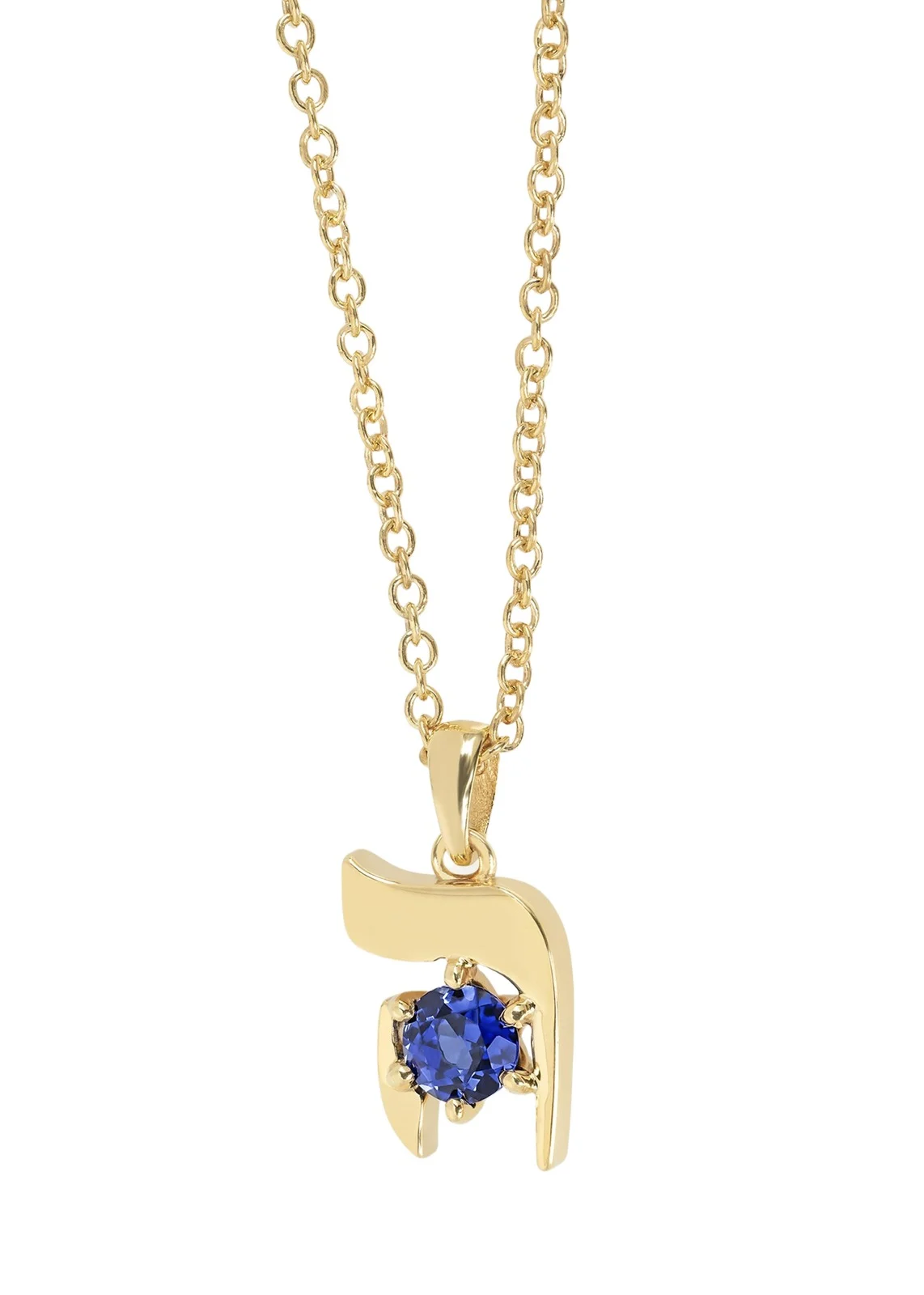 18K Gold Hebrew HEI Initial Necklace 18K Gold Hebrew HEI Initial Necklace