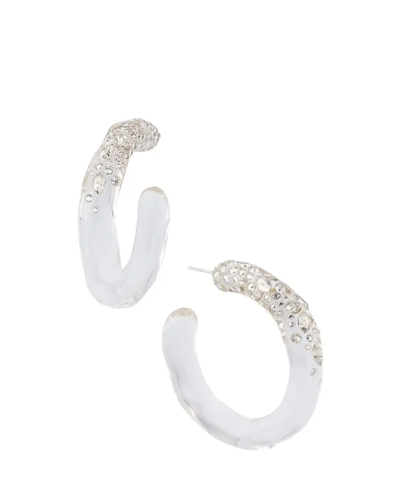 ALEXIS BITTAR Confetti Crystal Lucite Hoop Earrings | Image 1 ALEXIS BITTAR Confetti Crystal Lucite Hoop Earrings | Image 1
