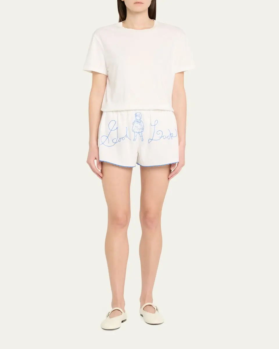 Bode Lucky Baby Embroidered Shorts | Thumbnail 2 Bode Lucky Baby Embroidered Shorts | Thumbnail 2