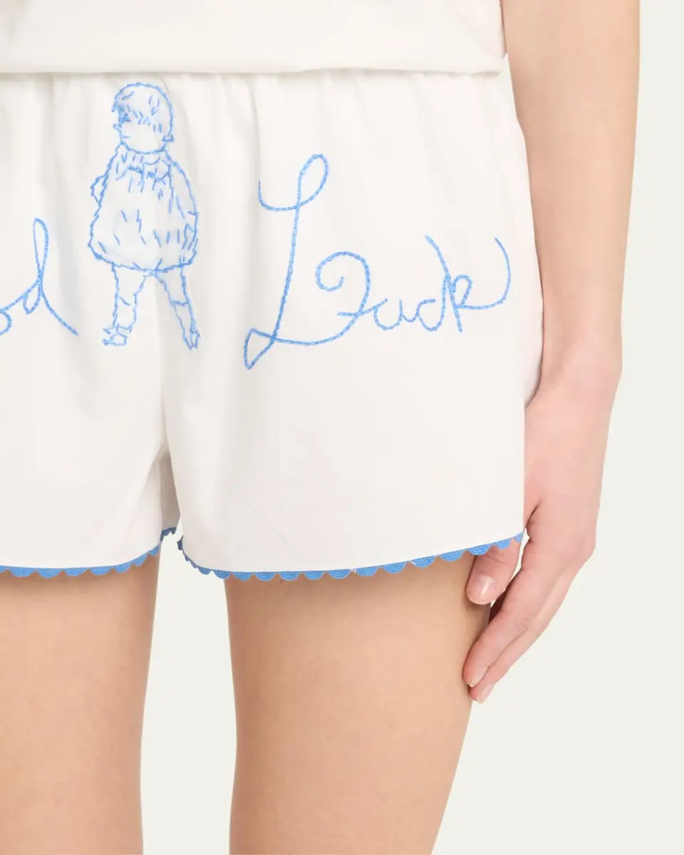 Bode Lucky Baby Embroidered Shorts | Thumbnail 5 Bode Lucky Baby Embroidered Shorts | Thumbnail 5