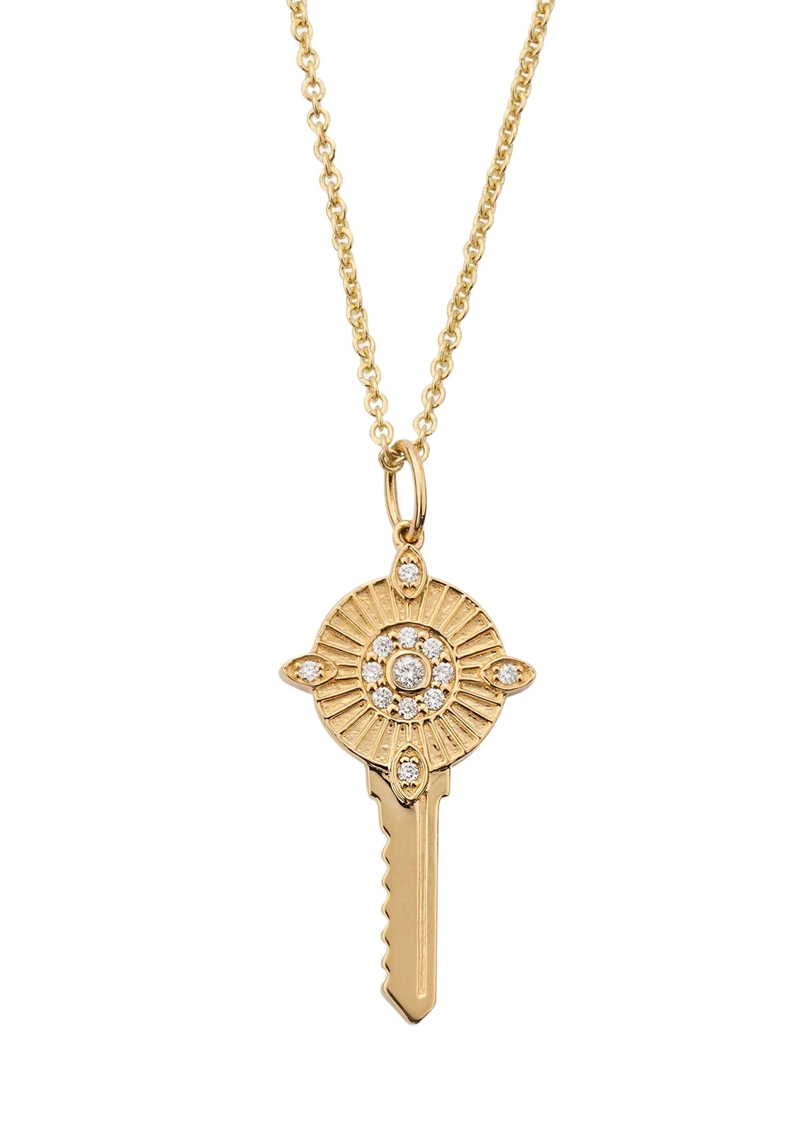 Protection Key Charm on Cable Chain Necklace Protection Key Charm on Cable Chain Necklace