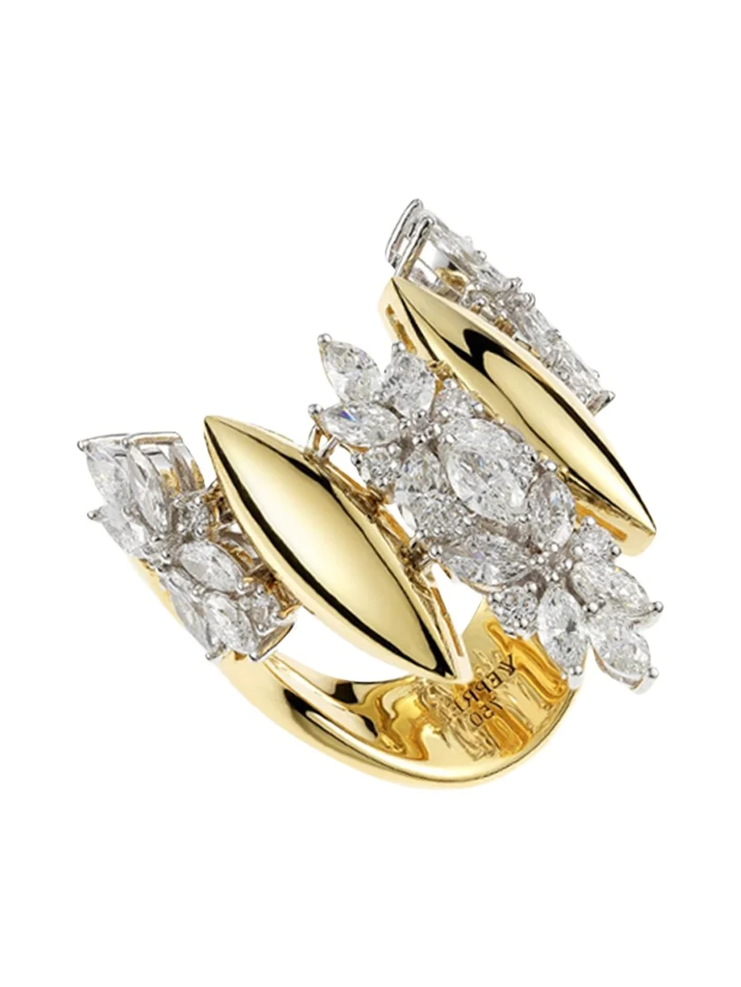 18K Yellow and White Gold Diamond Ring
