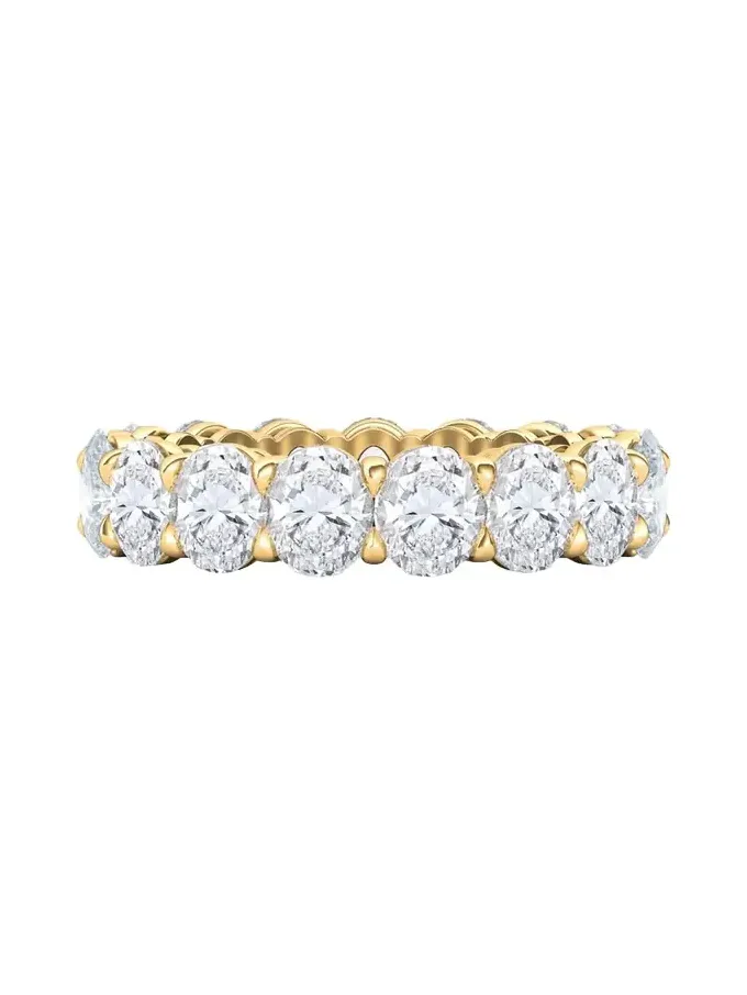 18K Oval Cut Lab Grown Diamond Eternity Band, 7.5tcw