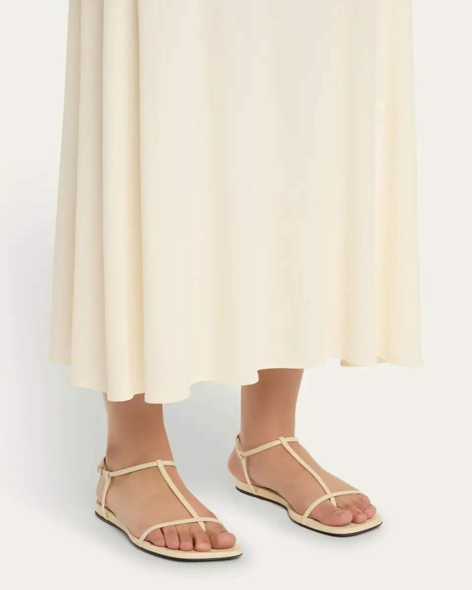 Jil Sander Leather T-Strap Sandals | Thumbnail 2