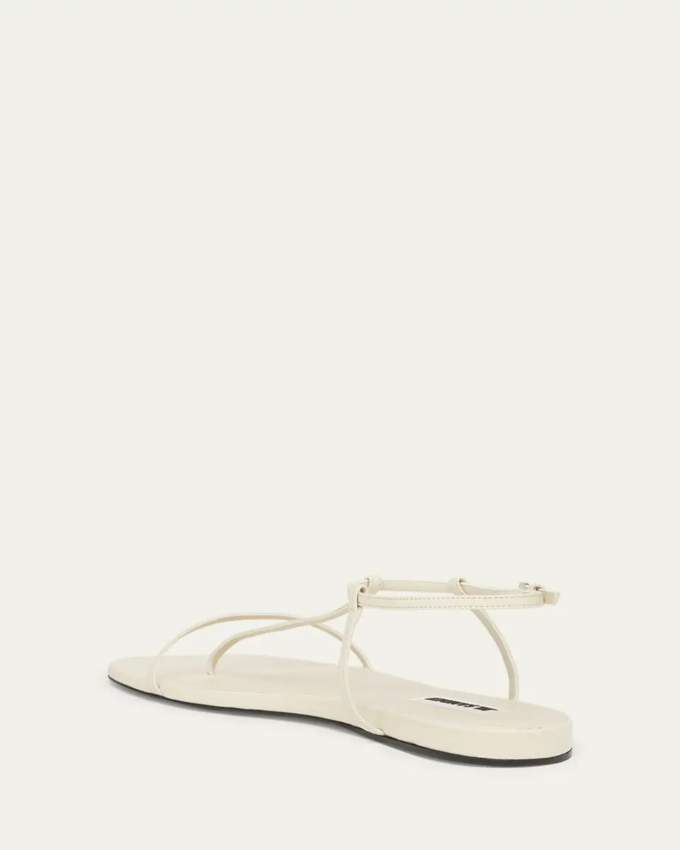 Jil Sander Leather T-Strap Sandals | Thumbnail 4