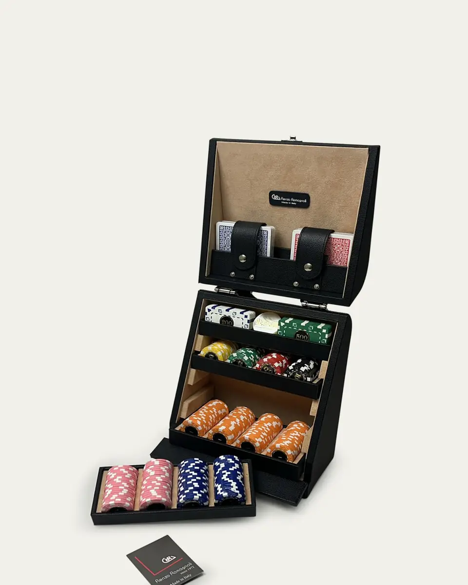 Renzo Romagnoli Dollaro Leather Vertical Poker Set | Thumbnail 3 Renzo Romagnoli Dollaro Leather Vertical Poker Set | Thumbnail 3