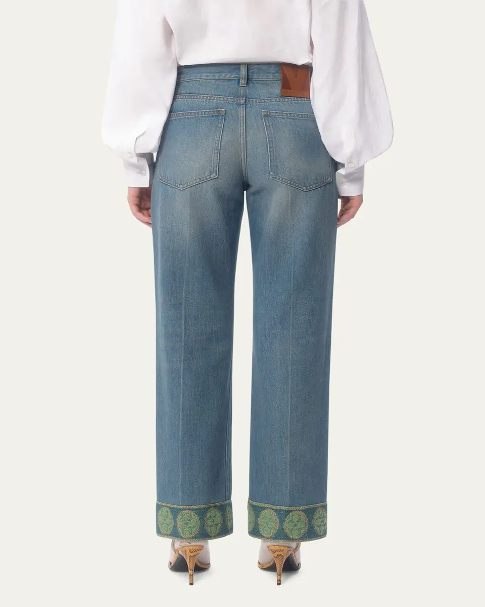 Valentino Garavani Embroidered Cuff Denim Pants | Thumbnail 7 Valentino Garavani Embroidered Cuff Denim Pants | Thumbnail 7