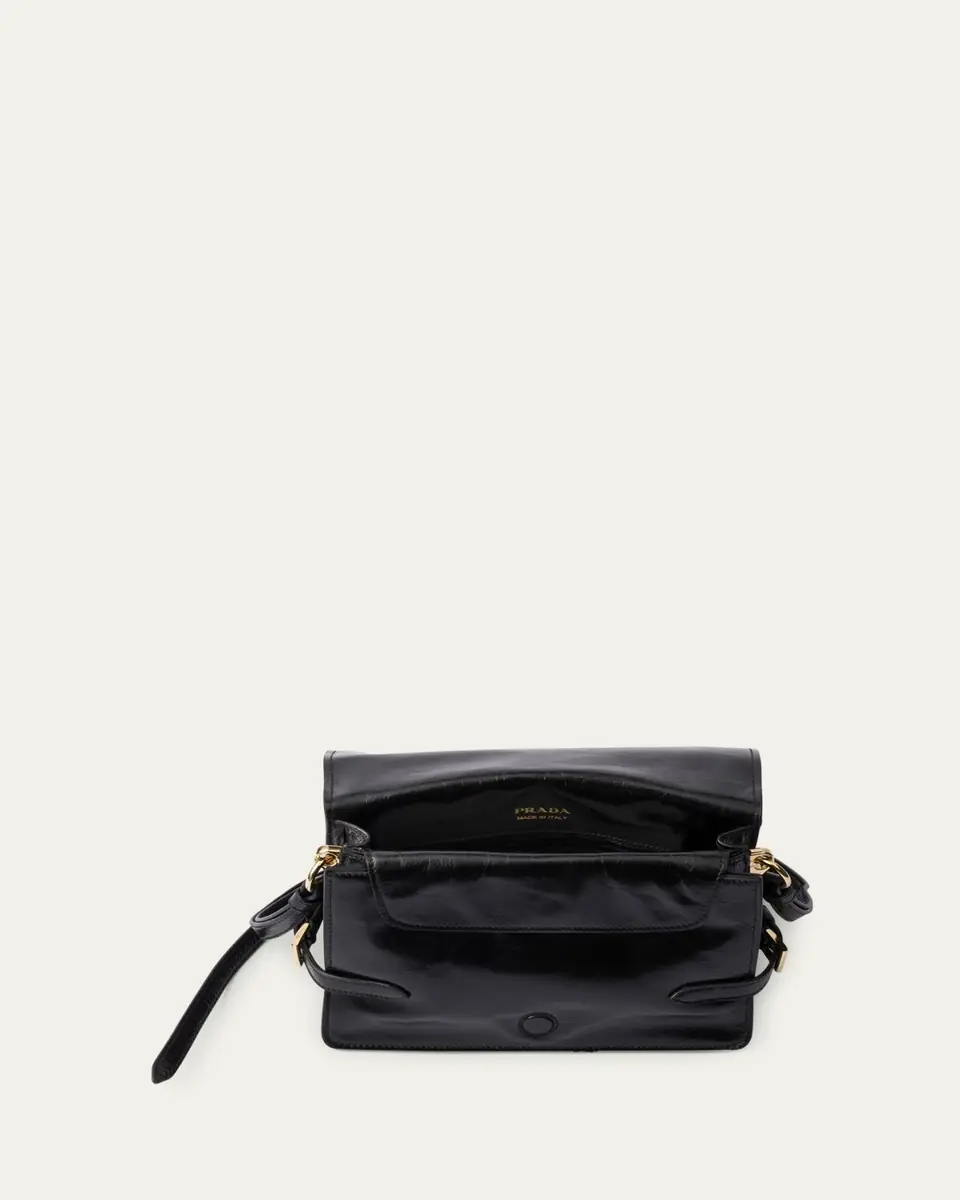 Prada Flap Soft Leather Shoulder Bag | Thumbnail 4