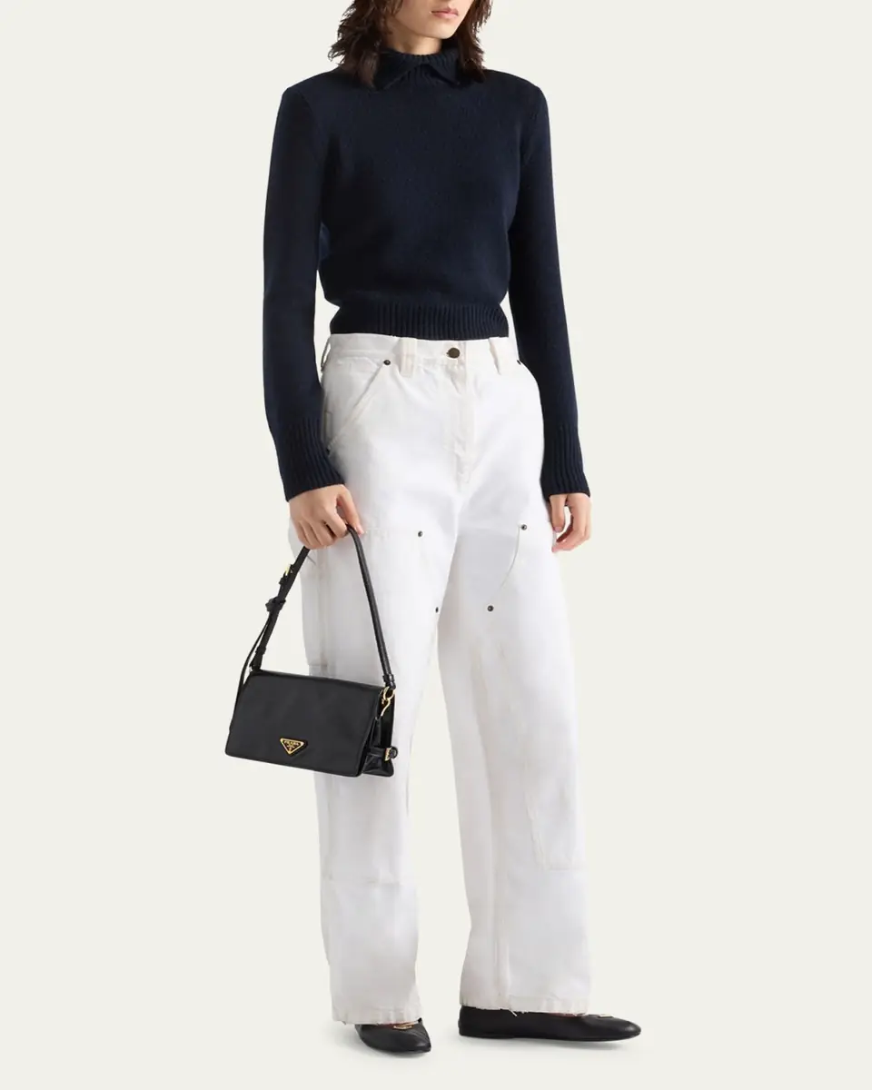 Prada Flap Soft Leather Shoulder Bag | Thumbnail 5
