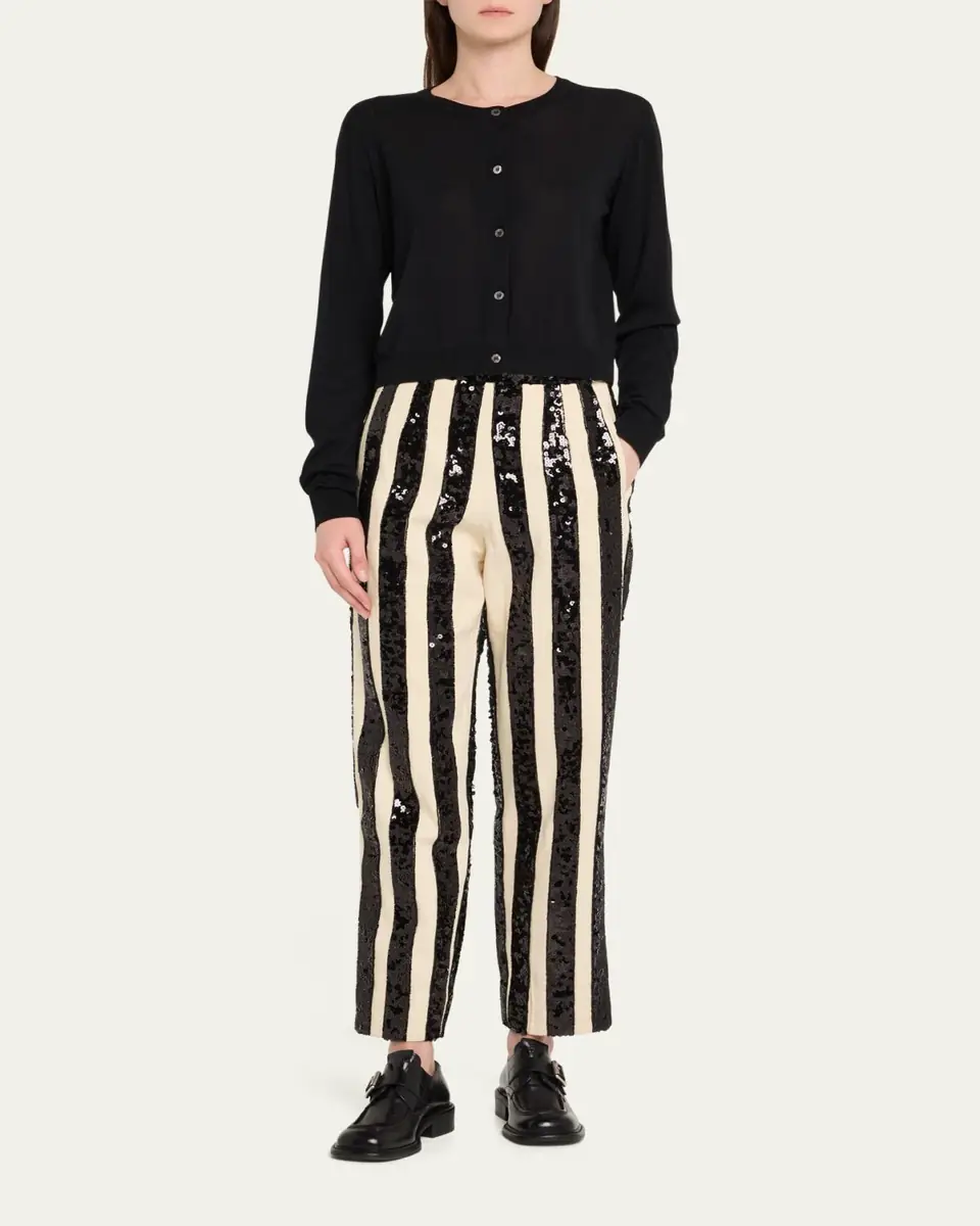 Bode Grandstand Hall Stripe Sequined Trousers | Thumbnail 2 Bode Grandstand Hall Stripe Sequined Trousers | Thumbnail 2
