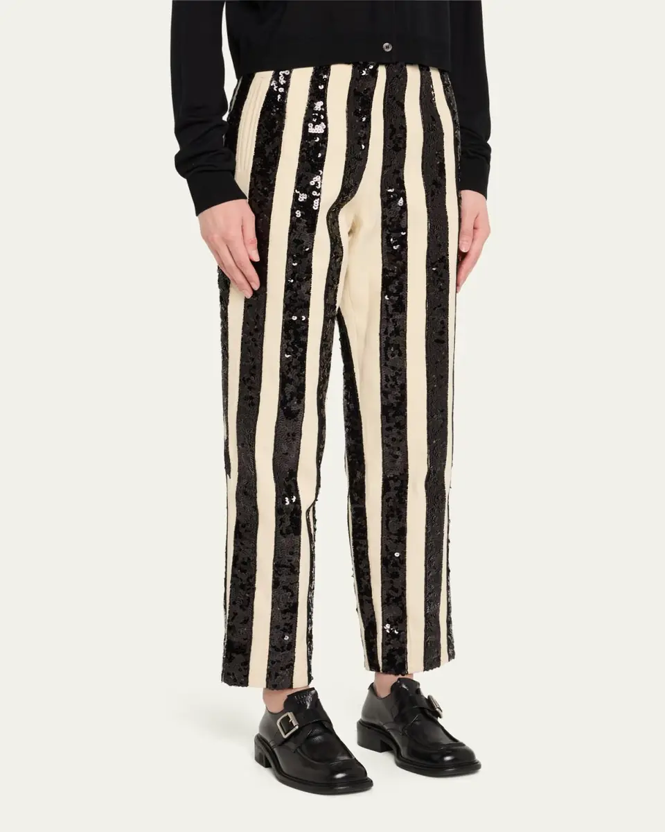 Bode Grandstand Hall Stripe Sequined Trousers | Thumbnail 4 Bode Grandstand Hall Stripe Sequined Trousers | Thumbnail 4