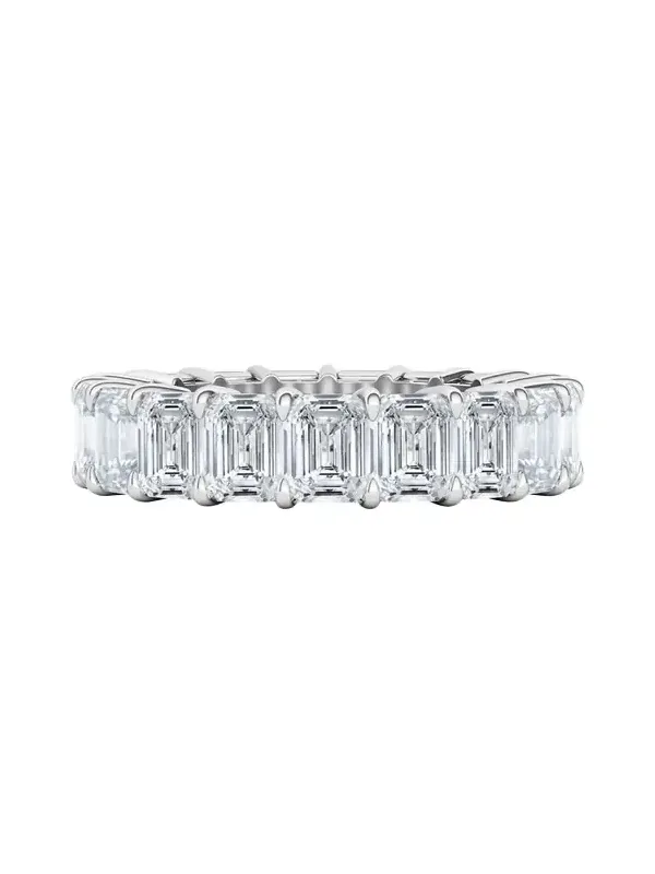 18K Emerald Cut Lab Grown Diamond Eternity Band, 9.0tcw