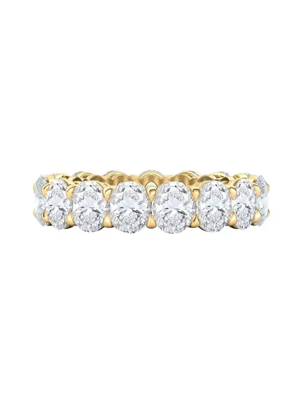 18K Oval Cut Lab Grown Diamond Eternity Band, 6.0tcw