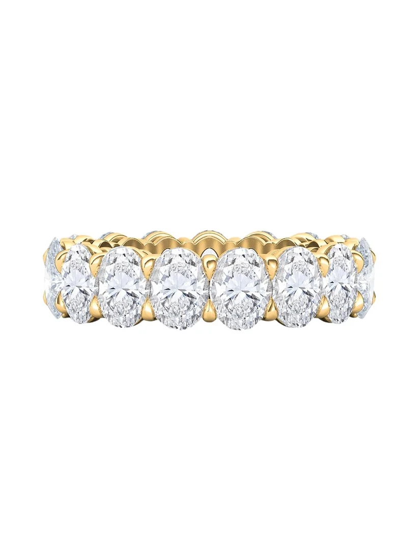 18K Oval Cut Lab Grown Diamond Eternity Band, 6.0tcw