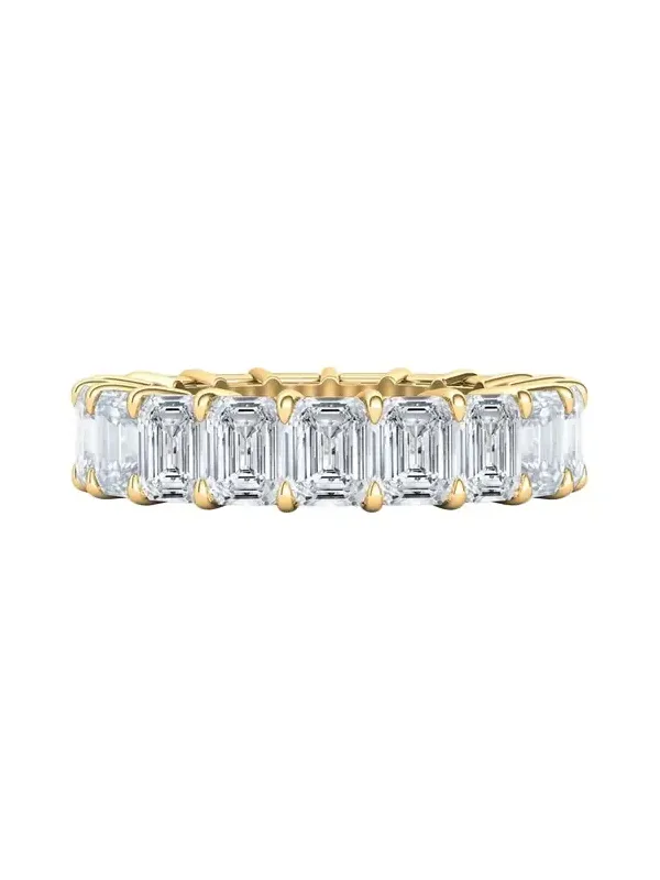 18K Emerald Cut Lab Grown Diamond Eternity Band, 6.6tcw