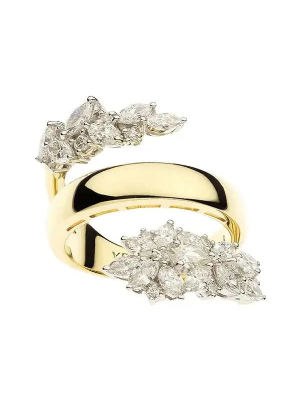 18K Yellow and White Gold Diamond Wrap Ring