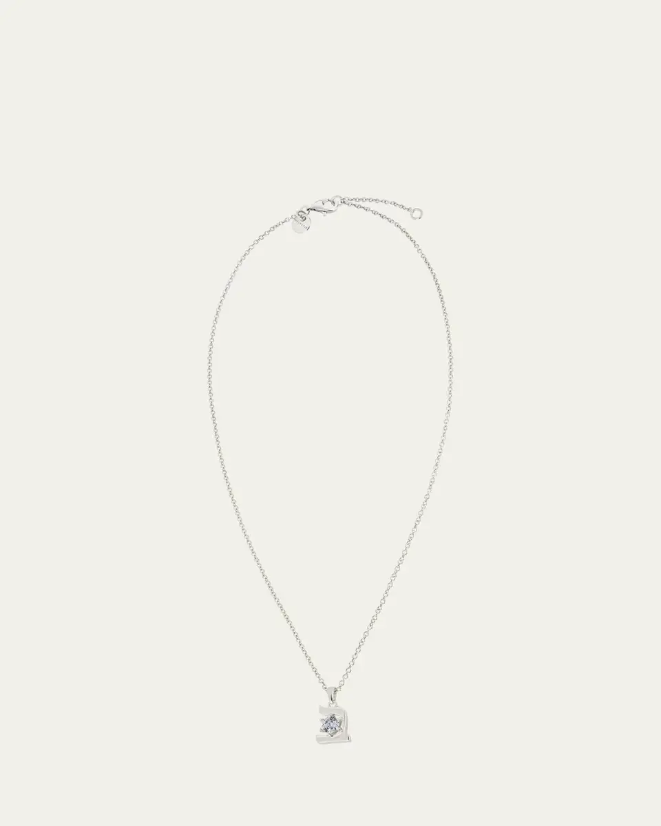 Procaccia Jewelry 18K Gold Hebrew BET Gray Spinel Initial Necklace, 18"L | Thumbnail 3