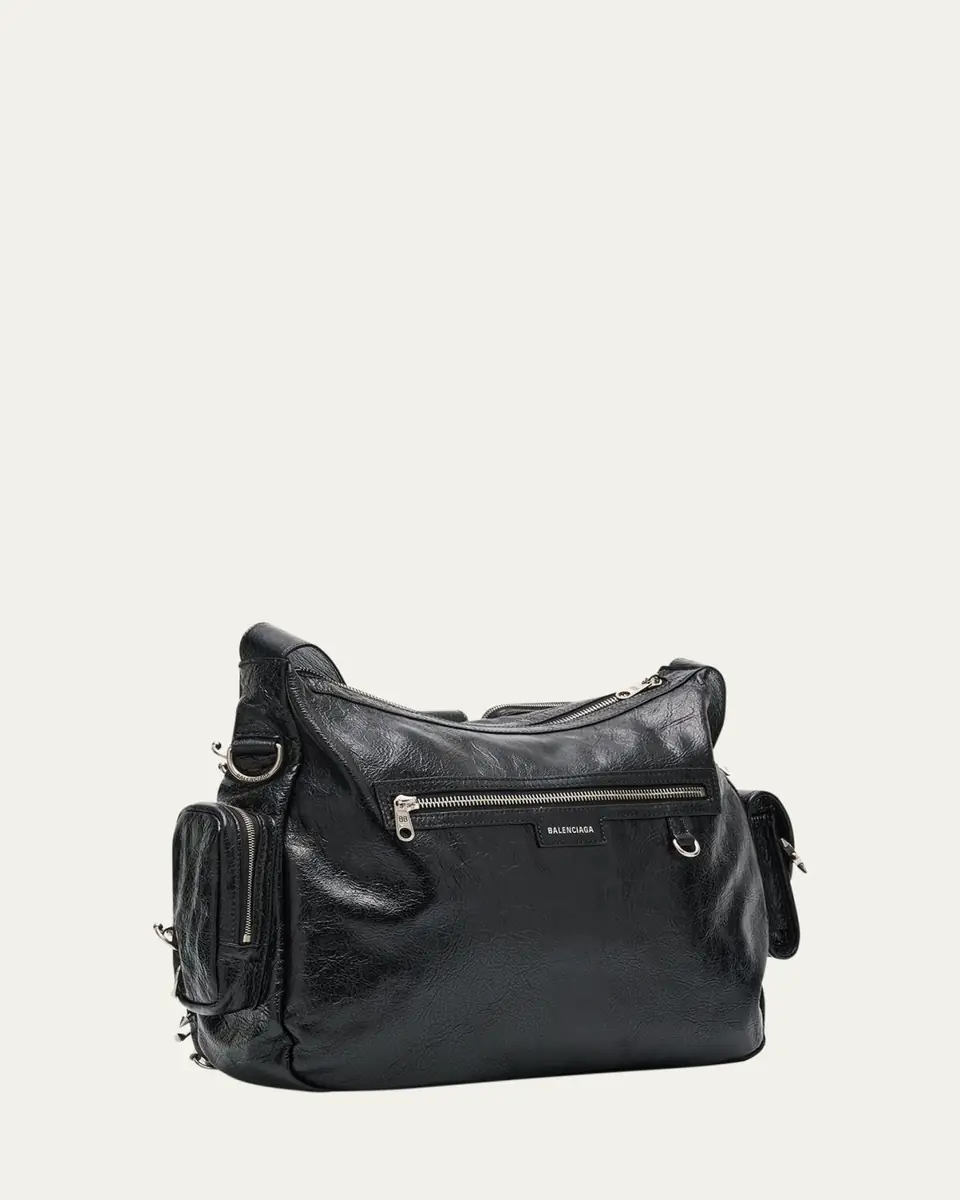 Balenciaga Men's Pierced Arena Lambskin Messenger Bag | Thumbnail 3