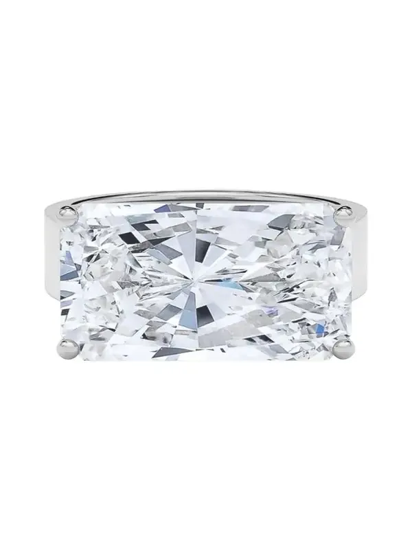 HauteCarat Men's Radiant Lab Grown Diamond East-West Band